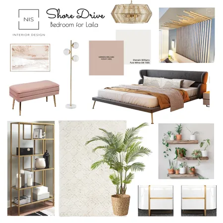Shore Drive - Laila's Bedroom (option F) Interior Design Mood Board by Nis Interiors on Style Sourcebook