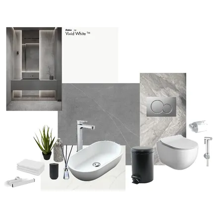 Powder Room 2 - Grayscale Interior Design Mood Board by sulo.creatives on Style Sourcebook