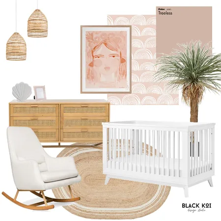 Baby Girl Nursery Interior Design Mood Board by Black Koi Design Studio on Style Sourcebook