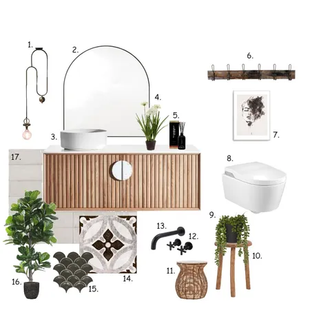 Accented Achromatic Bathroom Interior Design Mood Board by Kayla Blom on Style Sourcebook