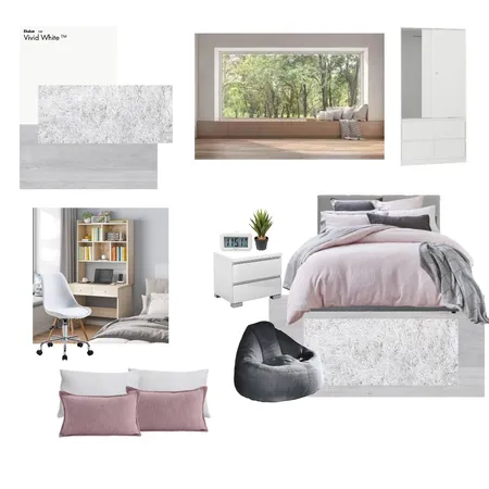 Girl's Bedroom 2 - Grayscale Interior Design Mood Board by sulo.creatives on Style Sourcebook