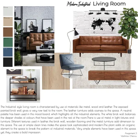 Modern Industrial living room Interior Design Mood Board by vchevvu on Style Sourcebook