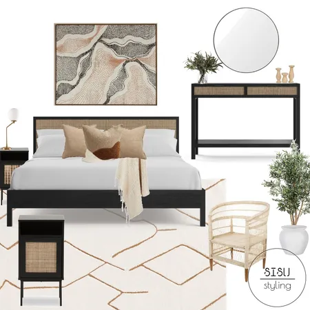 black and brown Bedroom Interior Design Mood Board by Sisu Styling on Style Sourcebook