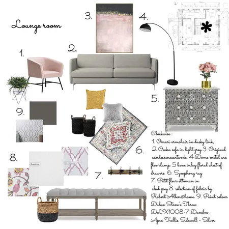 Mod 9 Lounge room Interior Design Mood Board by NickyJMajor on Style Sourcebook