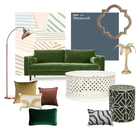 70s Luxe Living Room Interior Design Mood Board by Fe Style NZ on Style Sourcebook