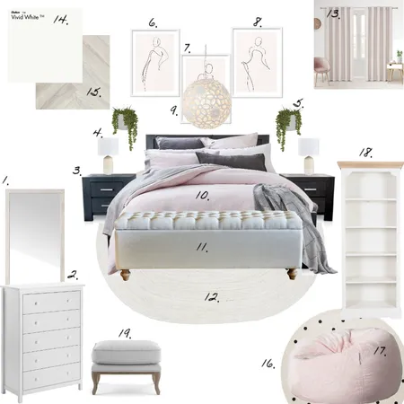 Guest Bedroom Sample Board Interior Design Mood Board by Logan van Rooyen on Style Sourcebook