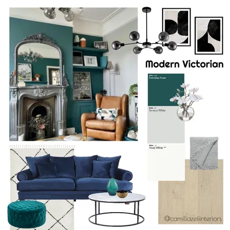 Modern Victorian Living Room Interior Design Mood Board by Camilla Zefi Interiors on Style Sourcebook