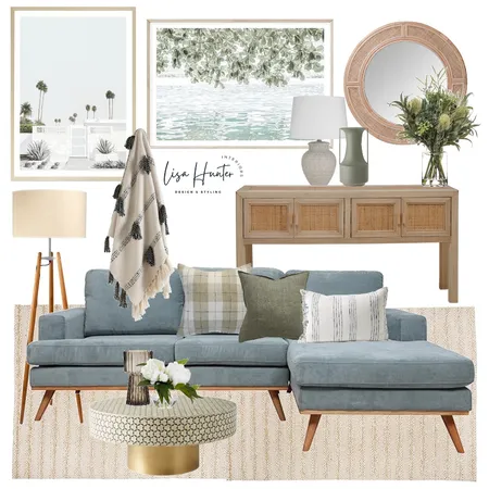 Natural Timber & Teal Modern Living Room Interior Design Mood Board by Lisa Hunter Interiors on Style Sourcebook