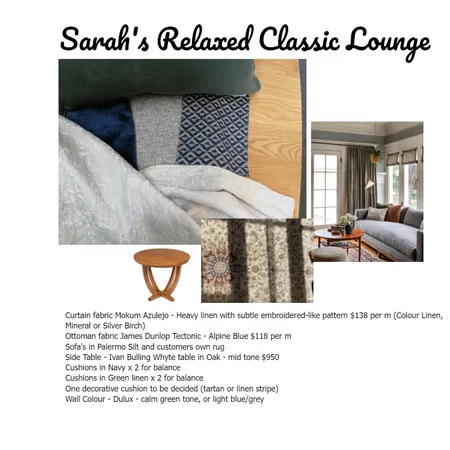 Sarah's Calm Classic Lounge Interior Design Mood Board by AndreaMoore on Style Sourcebook