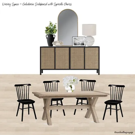 Dining Space - Caledonia Sideboard with Spindle Chairs Interior Design Mood Board by Casa Macadamia on Style Sourcebook