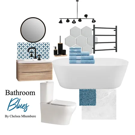 Bathroom Blues Interior Design Mood Board by Chelsea's Designs on Style Sourcebook
