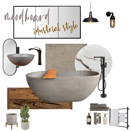 INDUSTRIAL BATHROOM Interior Design Mood Board by archigehad on Style Sourcebook