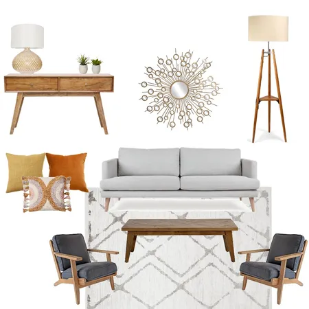 home staging board 2 living room mid century modern Interior Design Mood Board by aliciacoca on Style Sourcebook