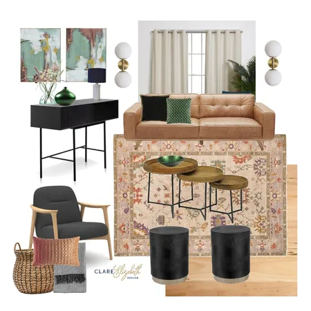 Industrial Luxe Living Room 2 Interior Design Mood Board by Clare Elizabeth Design on Style Sourcebook