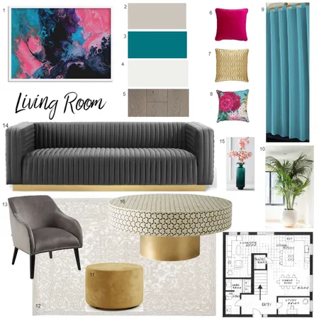 Sample board Assignment 9 - Living room Interior Design Mood Board by Ralitsa on Style Sourcebook