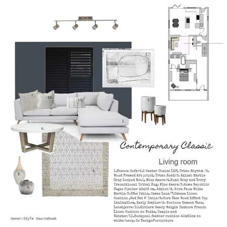Living room Achromatic Interior Design Mood Board by vivid interiors on Style Sourcebook