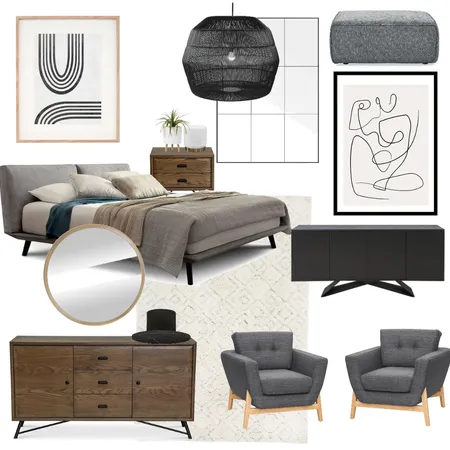 Modern bedroom Interior Design Mood Board by Bella barnett on Style Sourcebook