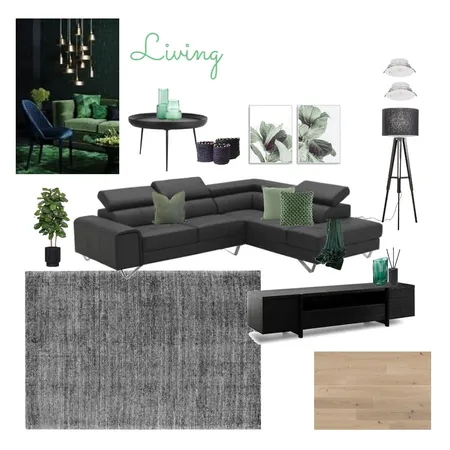 Green Monochrome Living Interior Design Mood Board by Krystallouise on Style Sourcebook