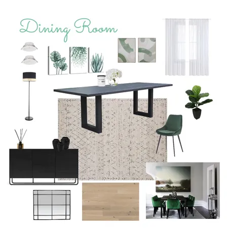 Green Monochromatic Dining Room Interior Design Mood Board by Krystallouise on Style Sourcebook