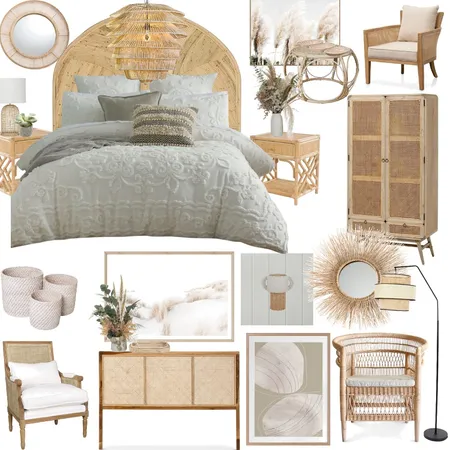 Rattan Bedroom Interior Design Mood Board by Bella barnett on Style Sourcebook