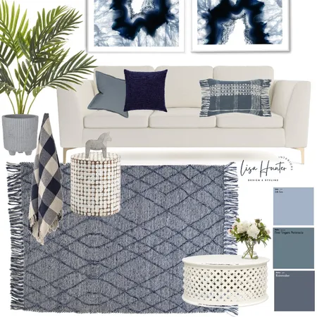 Blue Coastal Living Room Interior Design Mood Board by Lisa Hunter Interiors on Style Sourcebook
