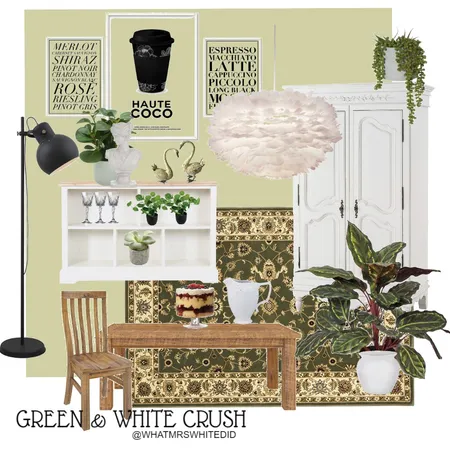 GREEN & WHITE CRUSH Interior Design Mood Board by WHAT MRS WHITE DID on Style Sourcebook