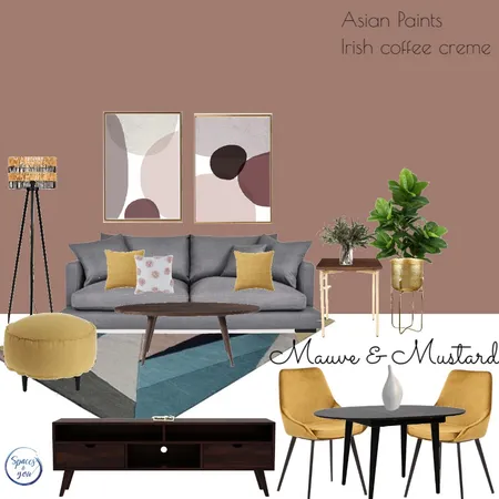 Mauve and Mustard living room Interior Design Mood Board by Spaces&You on Style Sourcebook