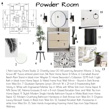 Sample Board 4 - Powder Room Interior Design Mood Board by Simply Preeti on Style Sourcebook