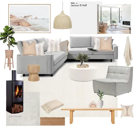 Earthy Coastal Living Room Interior Design Mood Board by Hails11 on Style Sourcebook