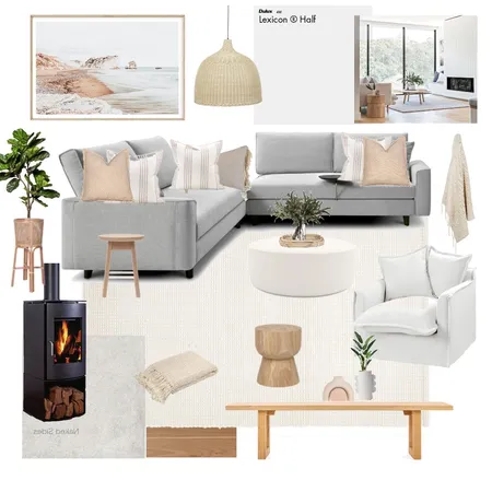 Earthy Coastal Living Room Interior Design Mood Board by Hails11 on Style Sourcebook