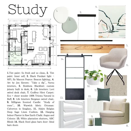 Study Interior Design Mood Board by Truscott Interiors on Style Sourcebook
