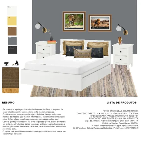 lion & jaguar bedroom Interior Design Mood Board by DECO_PCM on Style Sourcebook