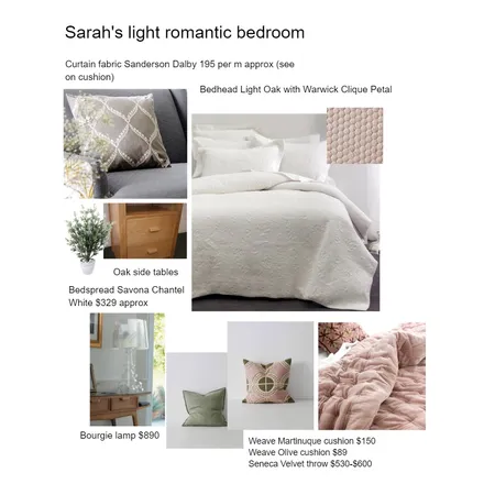 Sarah's light romantic bedroom Interior Design Mood Board by AndreaMoore on Style Sourcebook