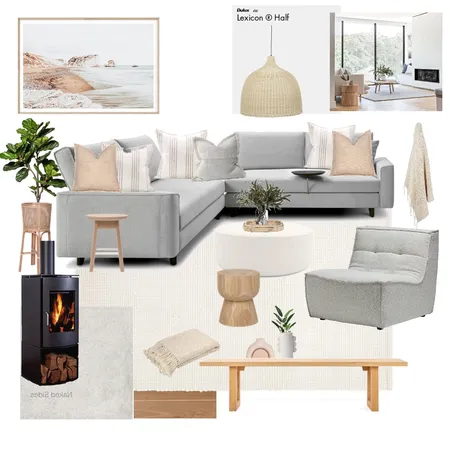 Earthy Coastal Living Room Interior Design Mood Board by Hails11 on Style Sourcebook