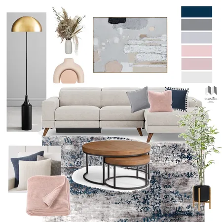 living room blush pink /grey Interior Design Mood Board by madeth.designs on Style Sourcebook