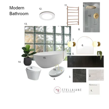 Modern Bathroom Interior Design Mood Board by StellaJane Interiors on Style Sourcebook