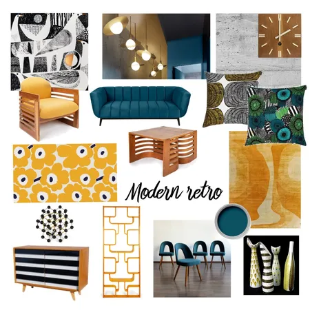 Modern retro Interior Design Mood Board by Aikalajka on Style Sourcebook