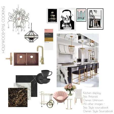 HOLLYWOOD GLAM - KITCHEN Interior Design Mood Board by THALIA CASTILLON on Style Sourcebook
