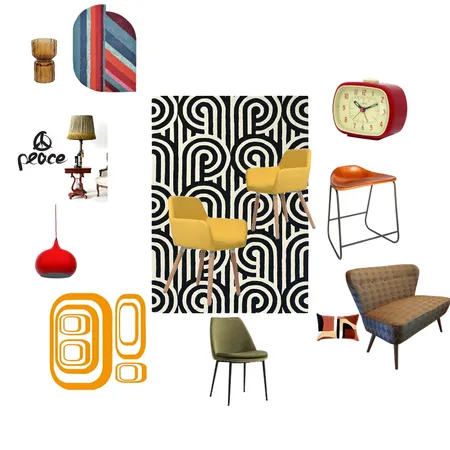 Retro Mood Board Interior Design Mood Board by BonnieD on Style Sourcebook
