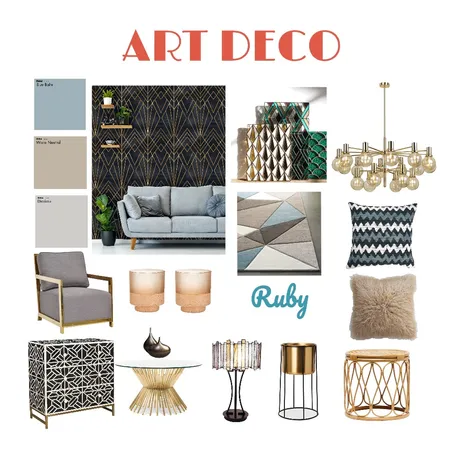 art deco Interior Design Mood Board by Designer Ruby on Style Sourcebook