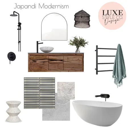 Japandi Modernism bathroom Interior Design Mood Board by Luxe Style Co. on Style Sourcebook