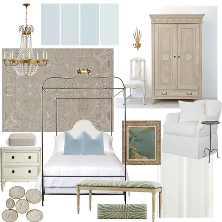 Serene Gustavian Bedroom Interior Design Mood Board by dfilippakis on Style Sourcebook