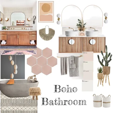 Boho Bathroom Interior Design Mood Board by Arielle Metz on Style Sourcebook