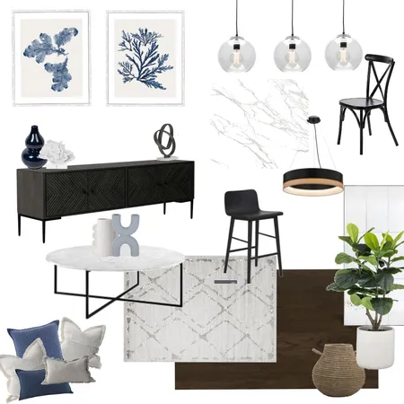 Valeria - Black Tv unit Interior Design Mood Board by designsbyrita on Style Sourcebook