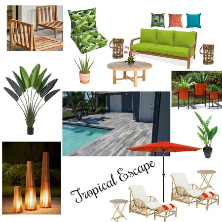 Tropical Decor for pool deck Interior Design Mood Board by StyledbyShania on Style Sourcebook
