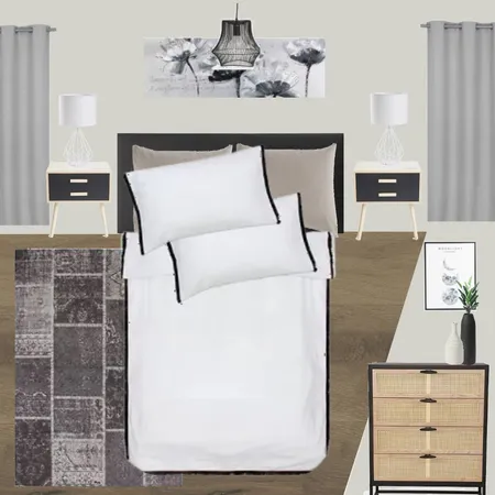 B1 BEDROOM - MODERN- BLACK & WHITE Interior Design Mood Board by Taryn on Style Sourcebook