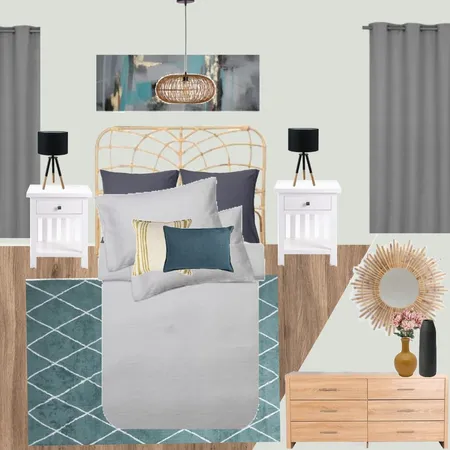 B2 - BEDROOM -  MODERN -  BEACH CASUAL -TEAL Interior Design Mood Board by Taryn on Style Sourcebook