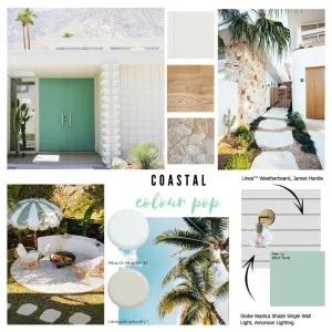 Coastal Colour Pop Facade Interior Design Mood Board by belindasurvilla on Style Sourcebook