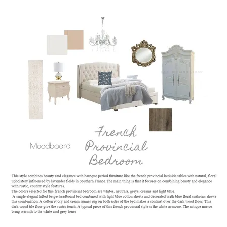 French Provincial bedroom style Interior Design Mood Board by Rossana on Style Sourcebook