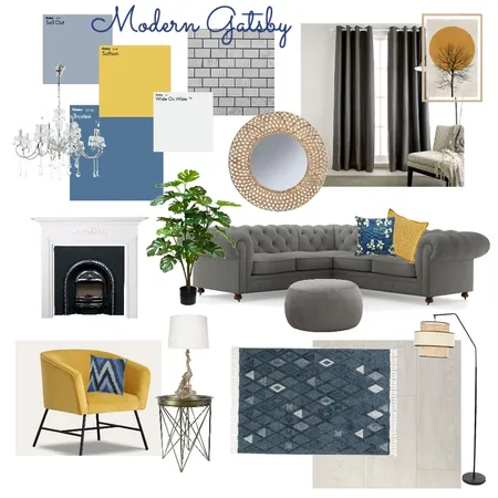 Modern Gatsby Living Room Interior Design Mood Board by Nicola on Style Sourcebook